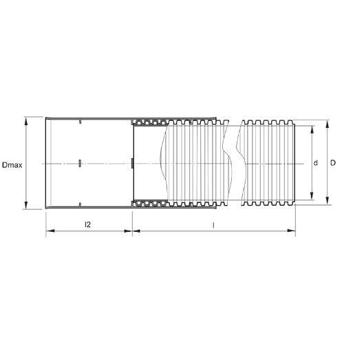 Measurement drawing DW Cable 50-75 without sealing ring