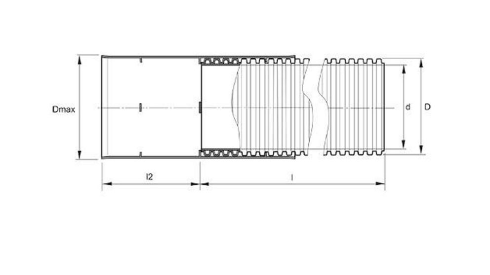 Measurement drawing DW Cable 50-75 without sealing ring