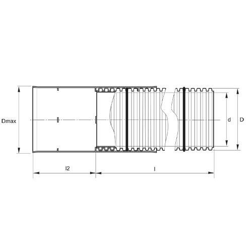 Measurement drawing DW Cable 50-75 with sealing ring