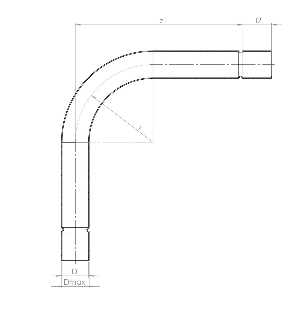 Measurement drawing steel bend 1