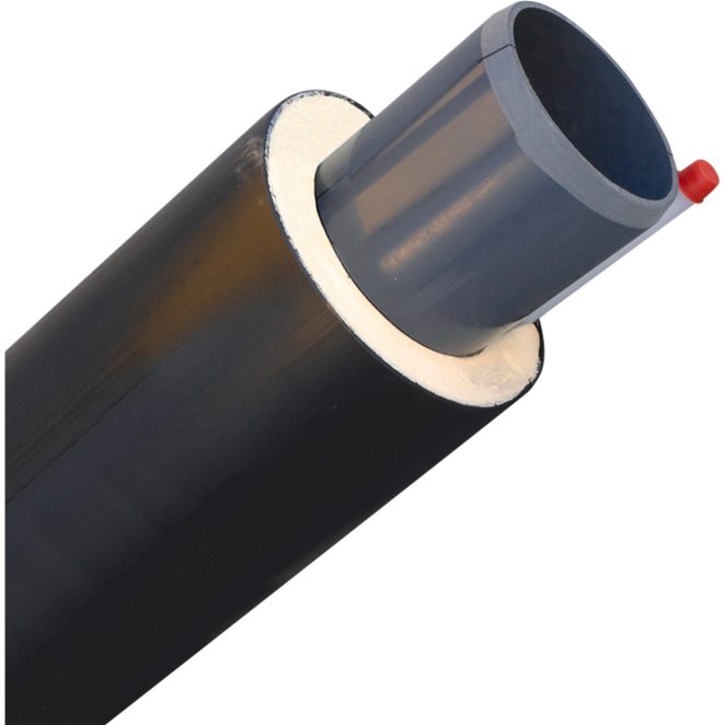 PVC pressure pipe with 1 tracer pipe black Isovarm