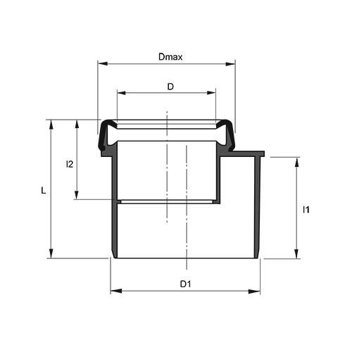 Measurement drawing Reducer short