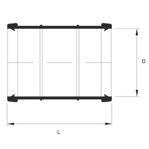 Technical drawing PP soil double socket 