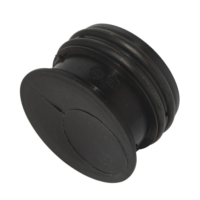 PP Soil spigot plug 75mm black Nordic