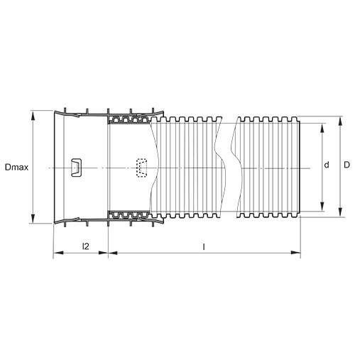Measurement drawing DW Cable 110-160 without sealing ring