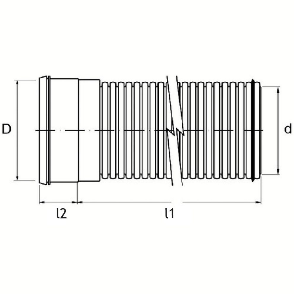 Technical drawing PP pragma infra pipe SN8
