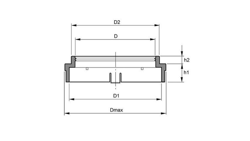 Measurement drawing Telescope ring for DW pipes