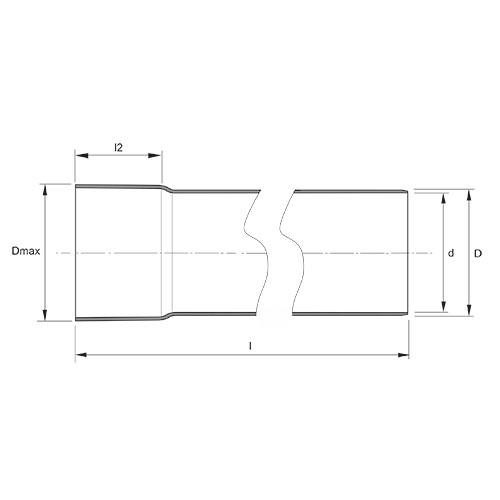 Measurement drawing Smooth Cable with cone socket