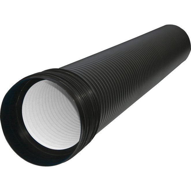 PP Road construction pipe from recycled material Black