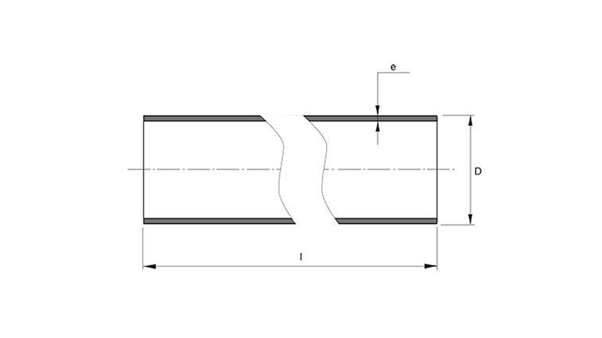 PE100 RC Tryckrör 450x26,7 mm L=12m SDR17 PN10 svart med blå stripe