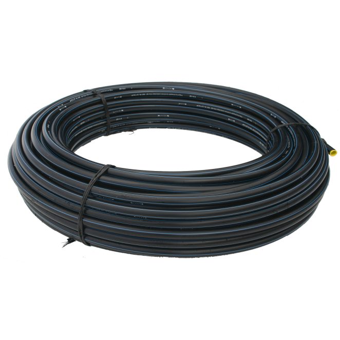 PE pressure pipe coils black blue stripes