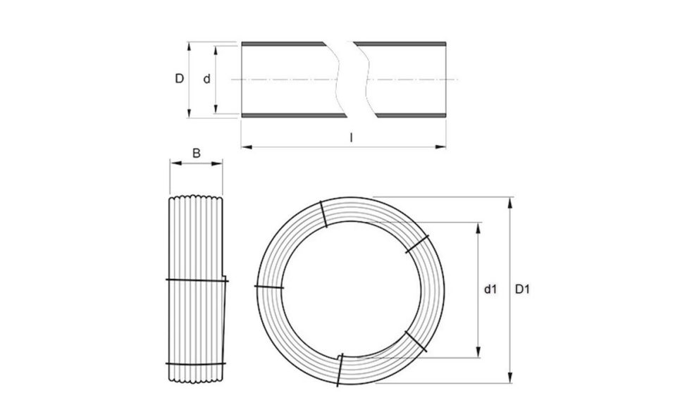Measurement drawing coil and smooth pipe Optimal cable