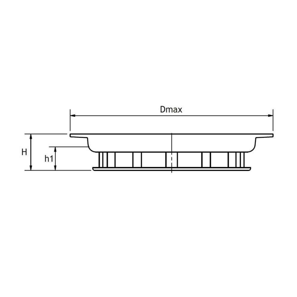 Measurement drawing Extension ring for Pipelife floor gully