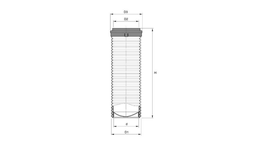 Measurement drawing 400 Rainwater chamber wo con.Black