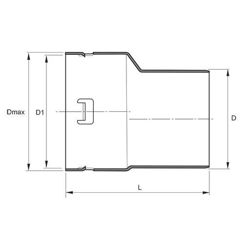 Measurement drawing drainage reducer 110-128