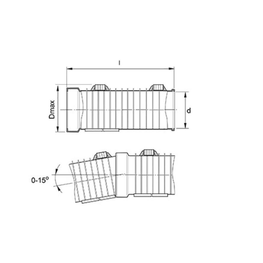 PP cable protection pipe divided 0,37m Divio