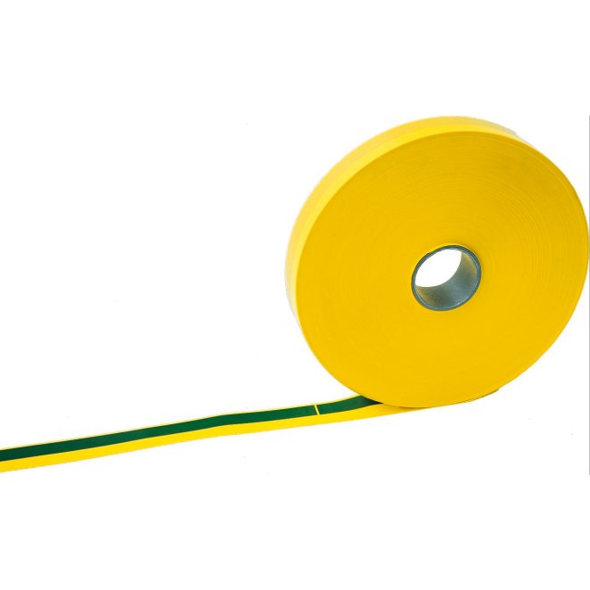 PE Warning tape multi yellowxgreen