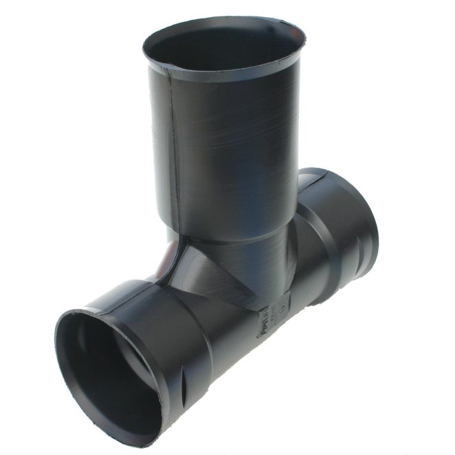 PE DW DRAIN RODDING TEE black