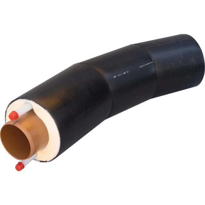 PVC sewage long bend with 1 tracer pipe black Isovarm
