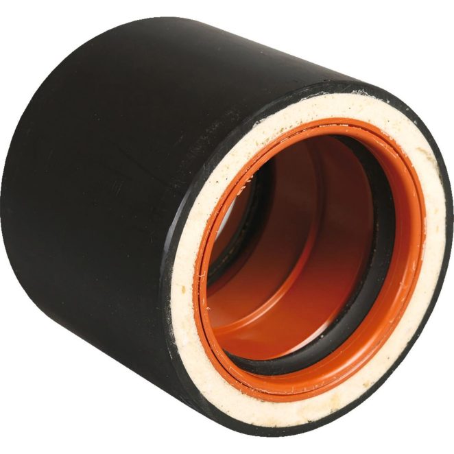 PP sewage double socket without tracer pipe black Isovarm