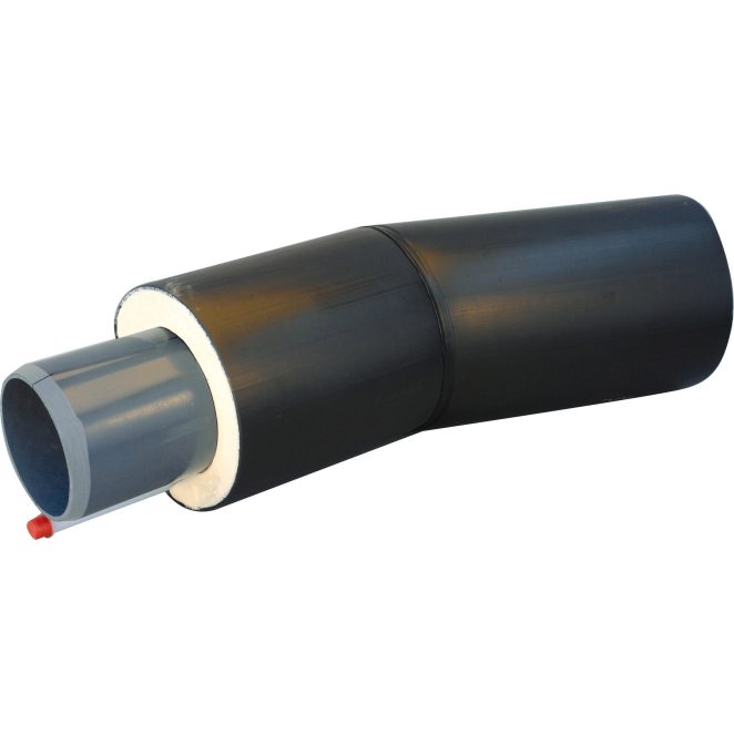 PVC pressure long bend with 1 tracer pipe black Isovarm