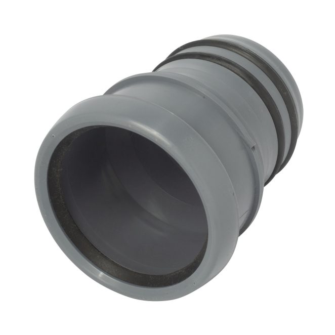 PP Soil repair socket w seal 75mm grey Nordic