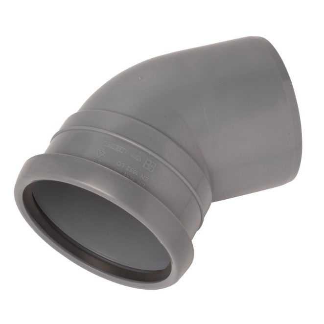 PP Soil bend 110 mm 45deg grey Nordic