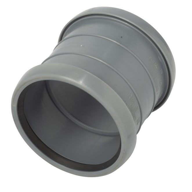 PP Soil double socket 110mm grey Nordic
